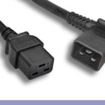 12 AWG Black Color C19 / Right Angled C20 Universal Jumper Power Cord