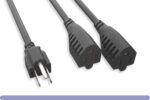 16 AWG Power Cord Splitter NEMA 5-15P to NEMA 5-15R x2