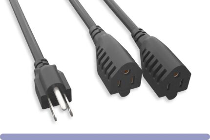 16 AWG Power Cord Splitter NEMA 5-15P to NEMA 5-15R x2