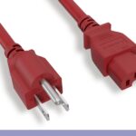 14 AWG NEMA 5-15P to C15 Power Cord, Red Color