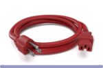 14 AWG NEMA 5-15P to C15 Power Cord, Red Color - Image 2