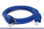 14 AWG NEMA 5-15P to C15 Power Cord, Blue Color - Image 2