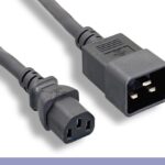 C20 to C13 Universal Jumper Power Cord Black Color