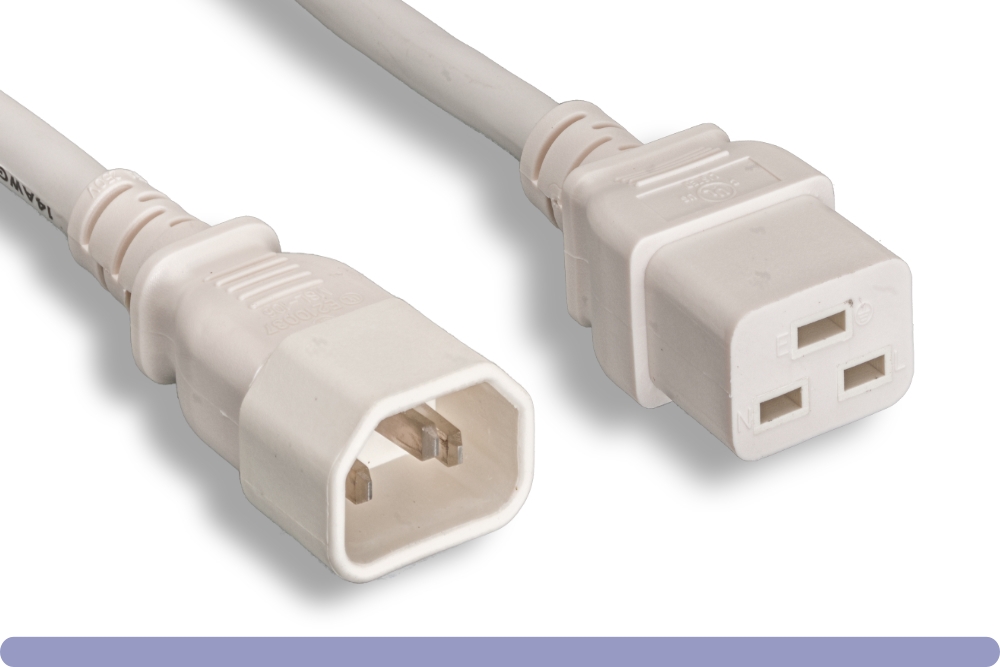 10w1-c1419-02-wh.jpg 14 AWG White Color C14 / C19Power Cord - Image 1