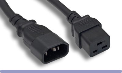 14 AWG., Black Color C14 / C19 Power Cord