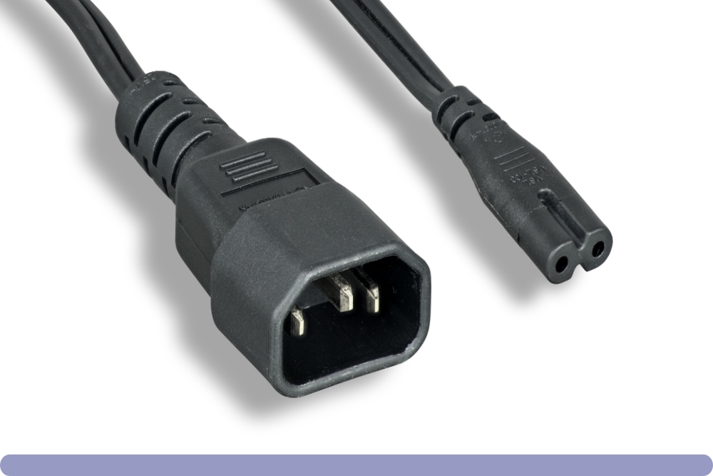 10w1-c14c7-xx_1.jpg 18 AWG C14 to C7 Power Adapter Cable - Image 1