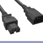 14 AWG. Black Color C15 / C14 Power Cord