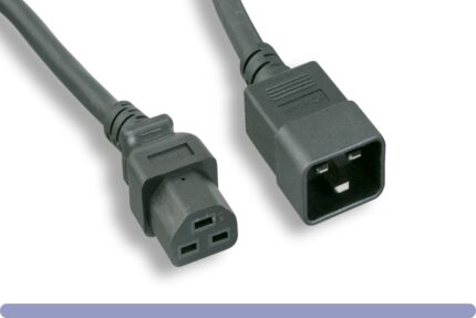 12 AWG Black Color C20 to C21 Universal Jumper Power Cord