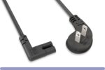 Ultra Low Profile NEMA 1-15P to Right Angled C7 Non-Polarized Power Cord