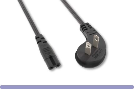 Ultra Low Profile NEMA 1-15P to Straight C7 Non-Polarized Power Cord