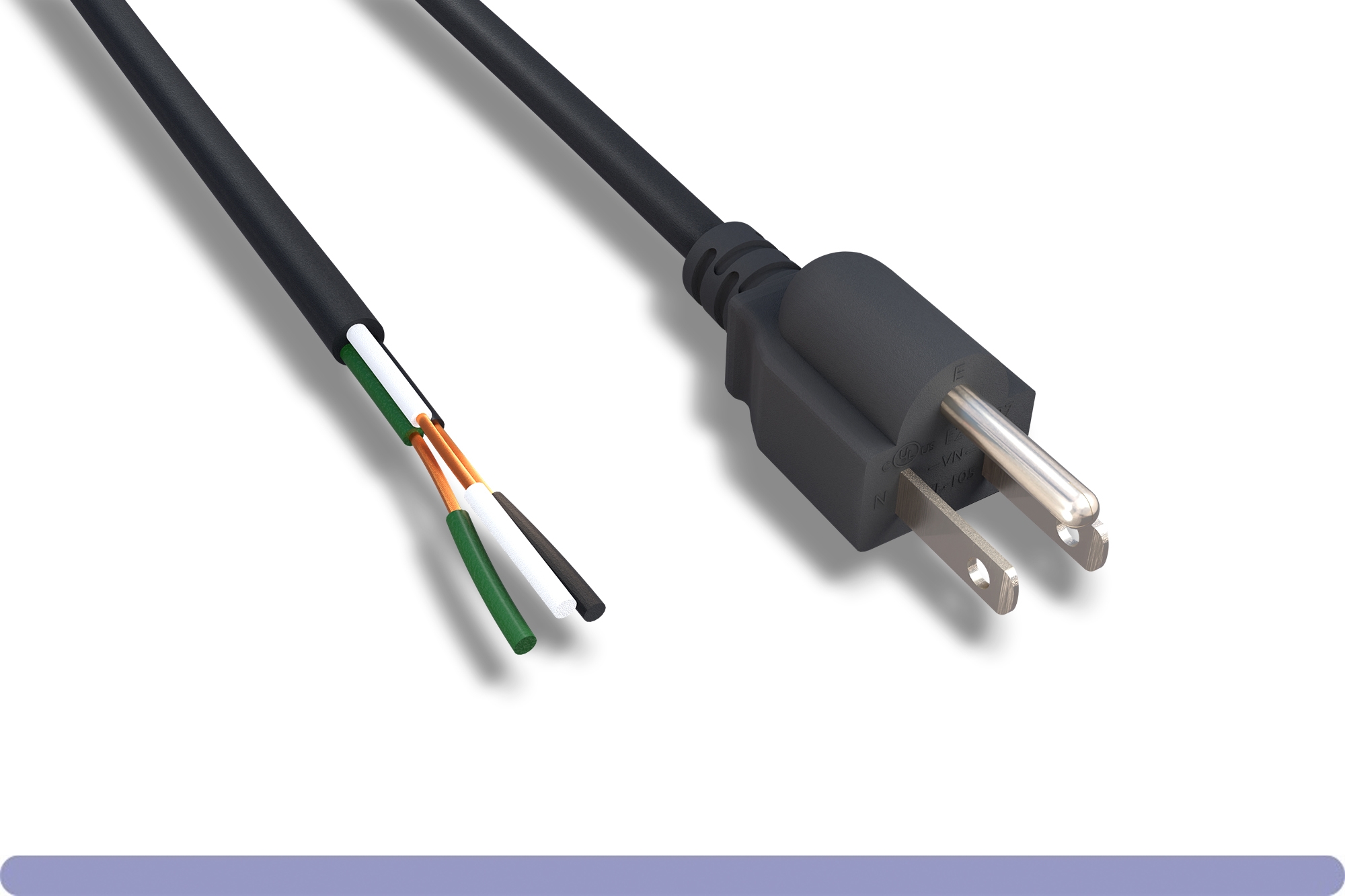 10w1-pt14515-xx.jpg 14 AWG NEMA 5-15P Pigtail/Remove Outer Jacket(ROJ) Cord - Image 1