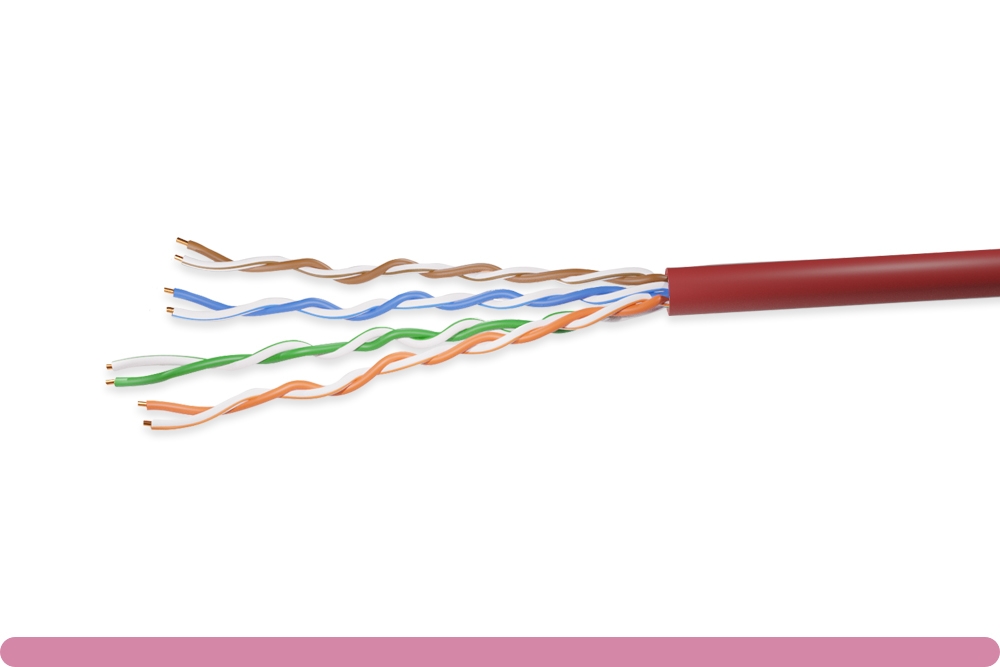 10x5-705th_2.jpg Cat. 5e UTP Solid Ethernet Bulk Cable 350MHz Red - Image 1