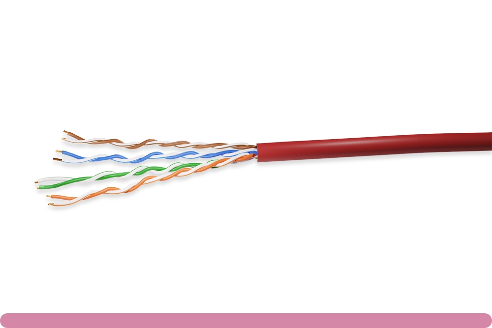10x5-805th.jpg Cat. 5e UTP Stranded Ethernet Bulk Cable 350MHz Red - Image 1
