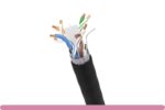 Cat. 6E Shielded Solid Direct Burial Outdoor Bulk Cable, Black