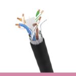 Cat. 6E Shielded Solid Direct Burial Outdoor Bulk Cable, Black