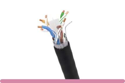 Cat. 6E Shielded Solid Direct Burial Outdoor Bulk Cable, Black