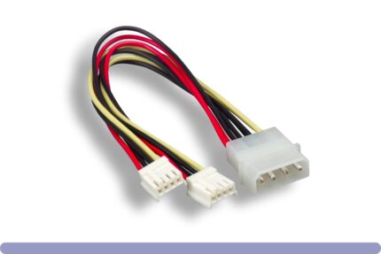 5.25" Male / 3.5" Female x 2 Internal DC Power Y Cable