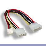 5.25" Male / 3.5" Female + 5.25" Female Internal DC Power Y Cable