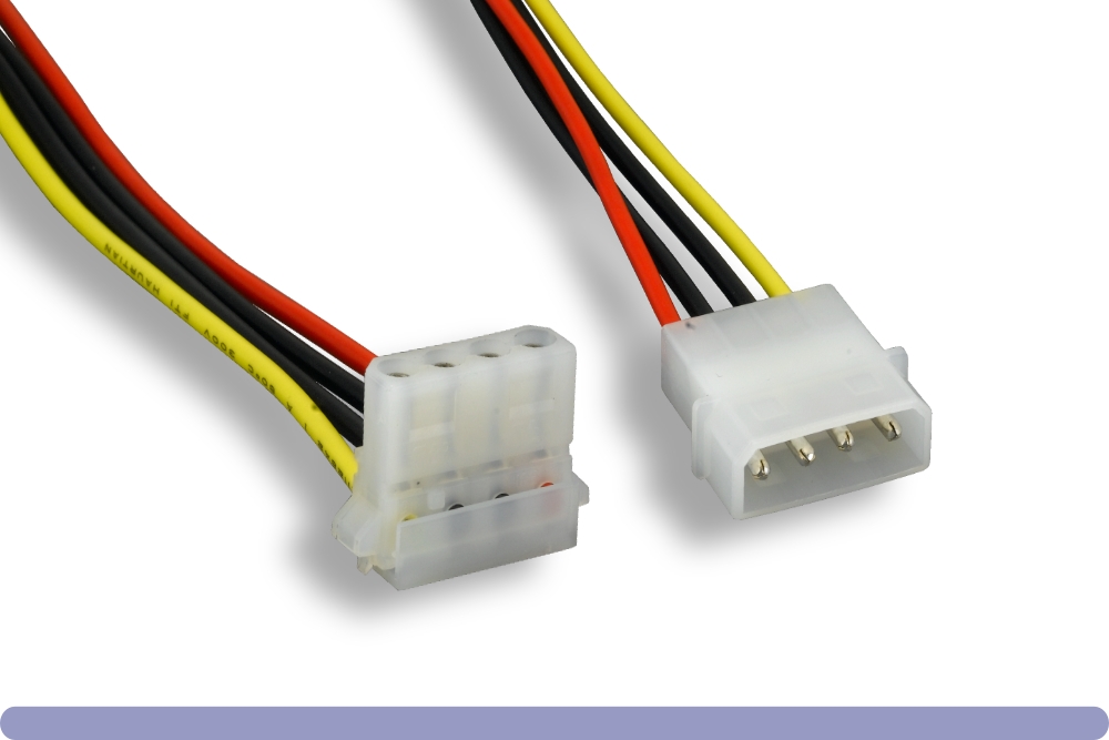 11w3-04208-ra.jpg 5.25" Male / 5.25" Right-Angle Female Internal DC Power Cable - Image 1