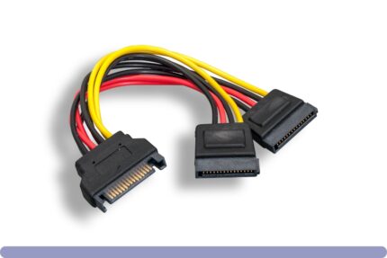 SATA 15-Pin Male / Sata 15-Pin Female x 2 Power Y Cable