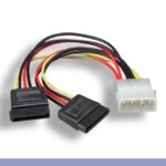 5.25" Male to SATA 15-Pin Female x 2 DC Power Adapter Y Cable