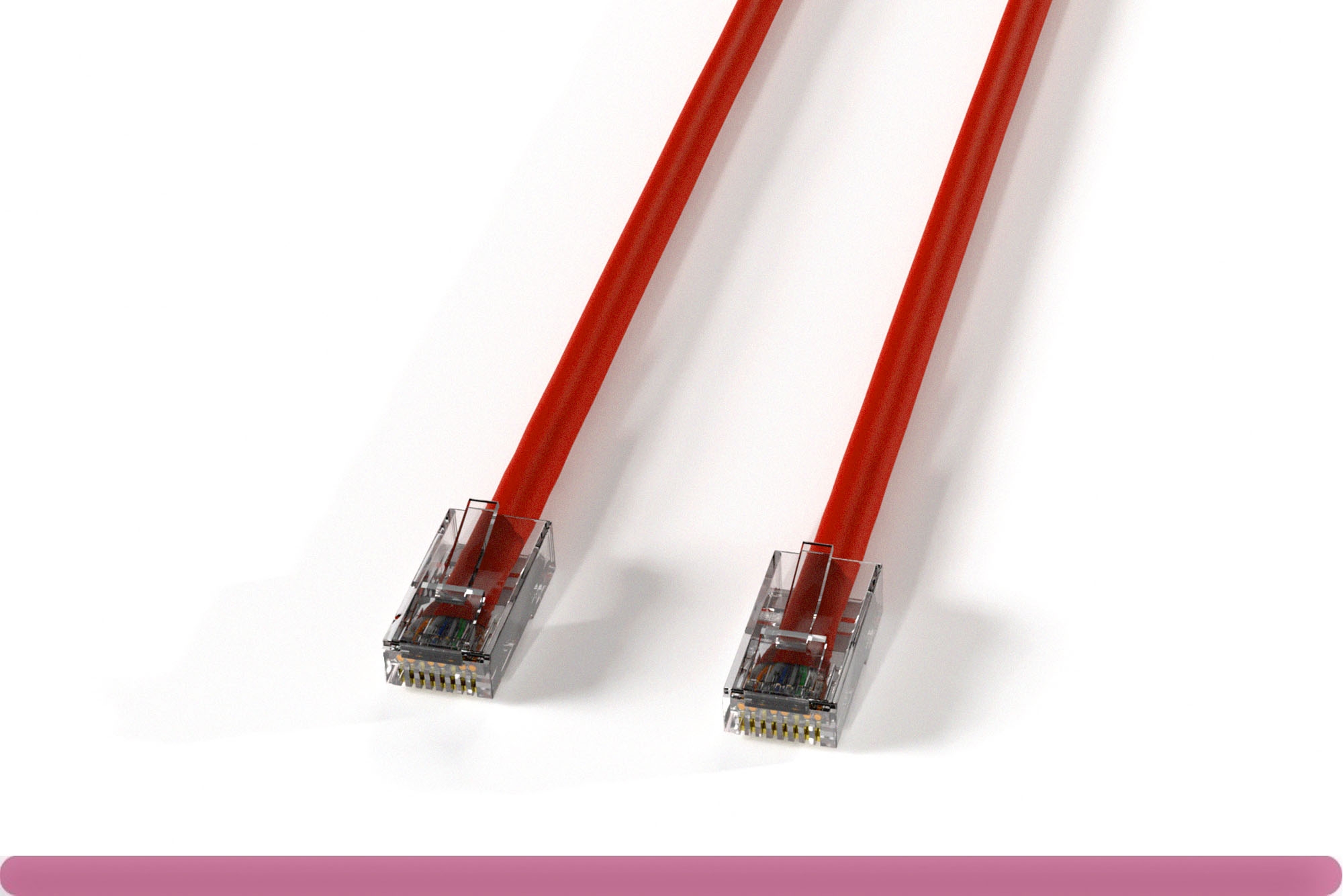 11x6-225xx.jpg Non-Booted Red Cat 6 UTP Patch Cable - Image 1