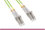 OM5 LC/LC UPC LSZH/OFNR Dual-Rated Multimode Fiber Optic Patch Cable Lime Green