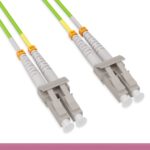 OM5 LC/LC UPC LSZH/OFNR Dual-Rated Multimode Fiber Optic Patch Cable Lime Green