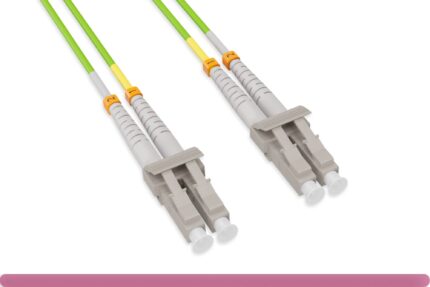 OM5 LC/LC UPC LSZH/OFNR Dual-Rated Multimode Fiber Optic Patch Cable Lime Green