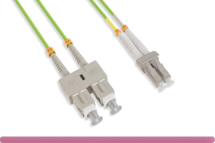 OM5 LC/SC UPC LSZH/OFNR Dual-Rated Multimode Fiber Optic Patch Cable Lime Green