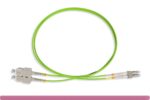 OM5 LC/SC UPC LSZH/OFNR Dual-Rated Multimode Fiber Optic Patch Cable Lime Green - Image 2