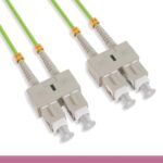 OM5 SC/SC UPC LSZH/OFNR Dual-Rated Multimode Fiber Optic Patch Cable Lime Green