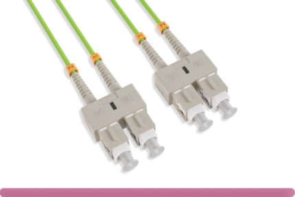 OM5 SC/SC UPC LSZH/OFNR Dual-Rated Multimode Fiber Optic Patch Cable Lime Green