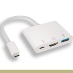 USB3.1 Type-C To USB3.0+HDMI+Type-C 3-in-1 Splitter Adapter, USB PD 100W