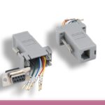 Gray Color DB9 Female to RJ-12 Modular Adapter