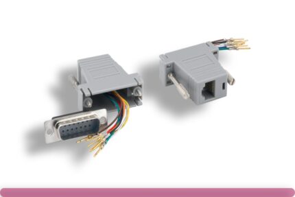 Gray Color DB15 Male to RJ-45 Modular Adapter