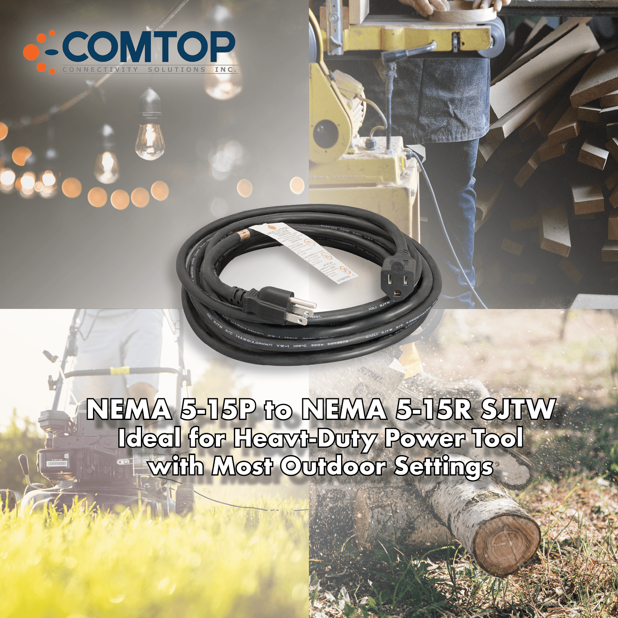 Outdoor Power Extension Cable 12AWG