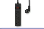 Portable 4 Outlets Power Strip with Surge Protector, 45˚ Thin Plug, Black - Image 2