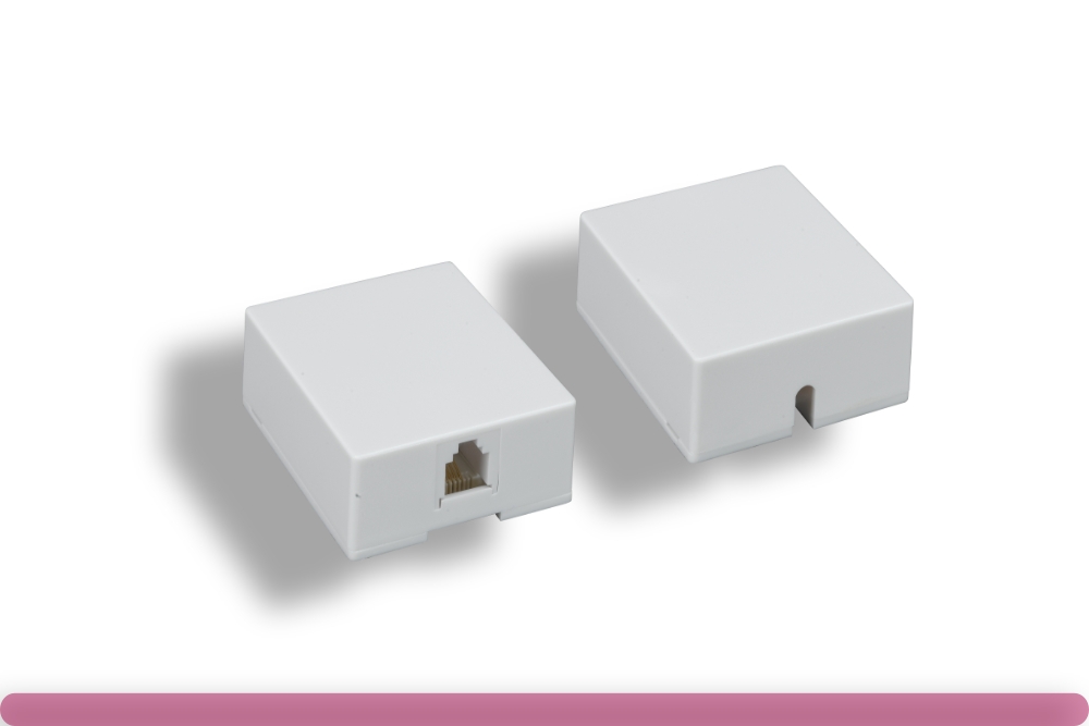 68bx-01-64ff-wh.jpg RJ-11 6P4C 1 Port Surface Mount Box - Image 1