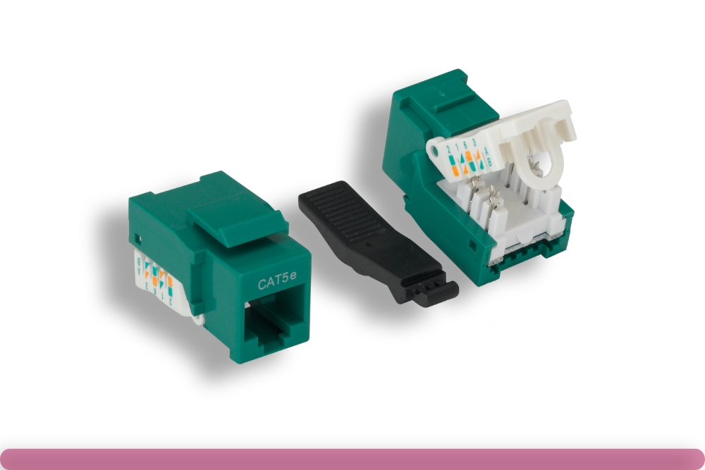 68jk-02-gr.jpg Green Color Cat. 5e Tool-less Keystone Jack - Image 1