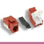 Red Color Cat. 5e Tool-less Keystone Jack