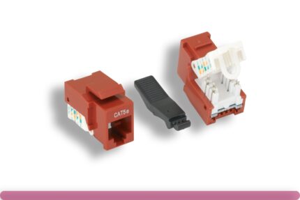 Red Color Cat. 5e Tool-less Keystone Jack