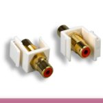 Red RCA F/F Keystone Insert Module