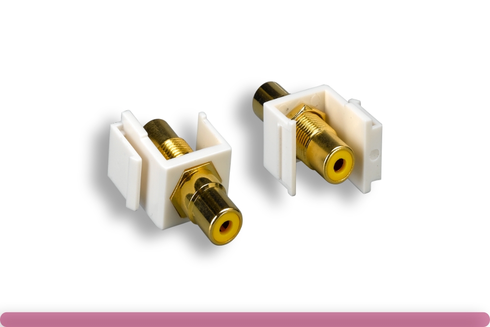 68jk-03-rca-ye.jpg Yellow RCA F/F Keystone Insert Module - Image 1