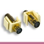 S-Video Mini-Din 4-Pin F/F Keystone Jack Ivory