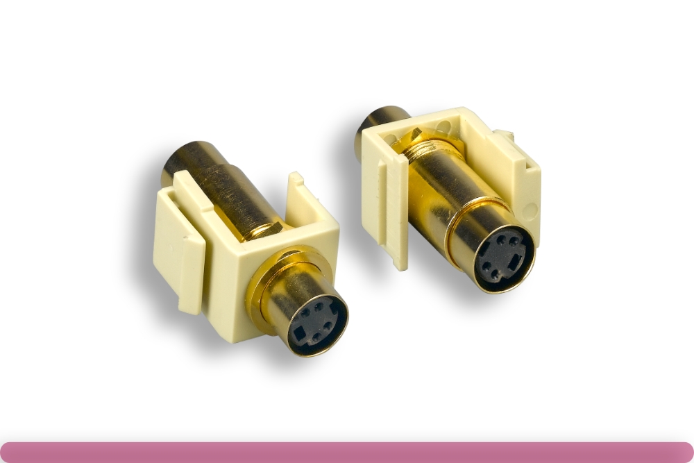 68jk-03-svhs-iv.jpg S-Video Mini-Din 4-Pin F/F Keystone Jack Ivory - Image 1