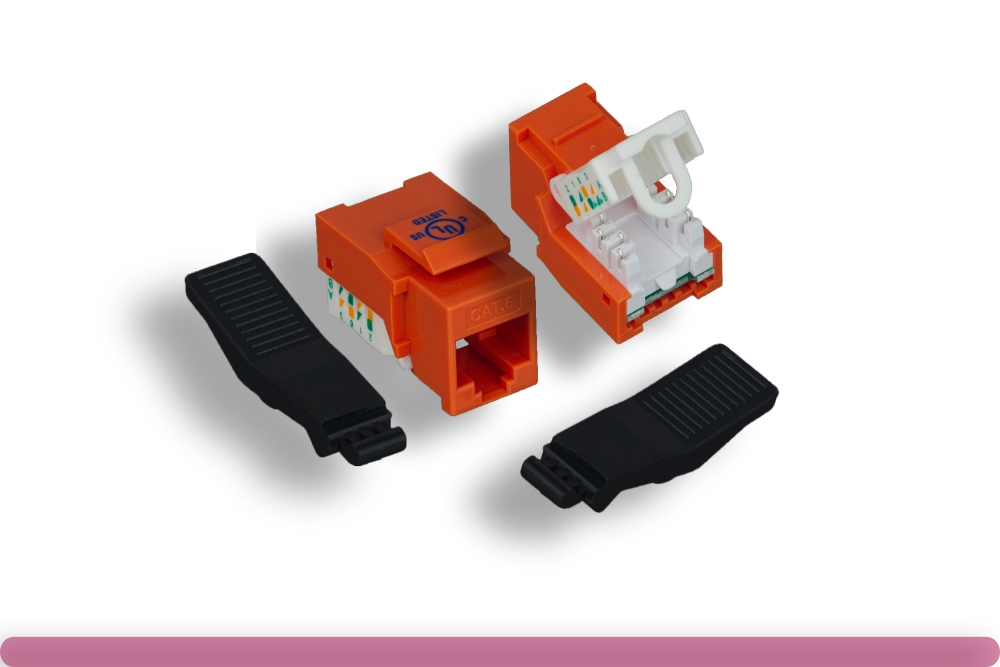 68jk-c602-og.jpg Orange Color Cat. 6 Tool-less Keystone Jack - Image 1