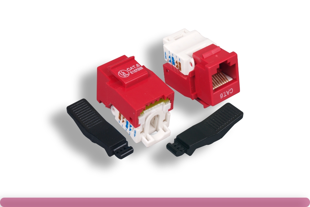 68jk-c602-rd.jpg Red Color Cat. 6 Tool-less Keystone Jack - Image 1