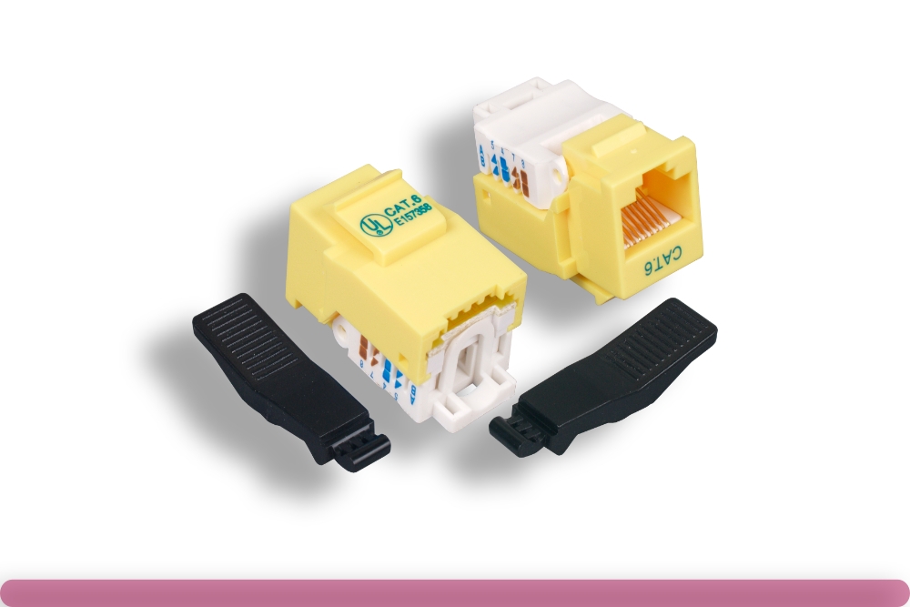 68jk-c602-ye.jpg Yellow Color Cat. 6 Tool-less Keystone Jack - Image 1