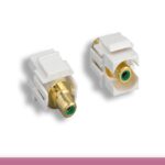 Green RCA F/F Recessed Keystone Insert Module